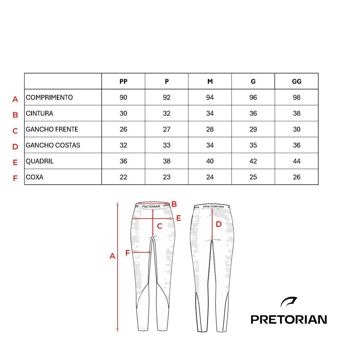 Calça compressão masculina Pretorian