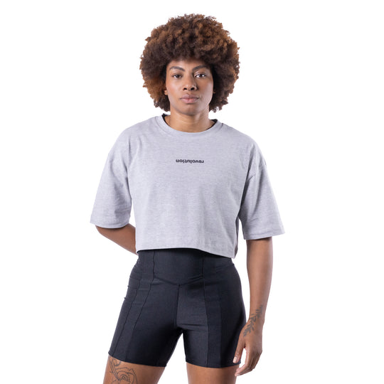 Camiseta Manga curta Cropped Cinza Pretorian