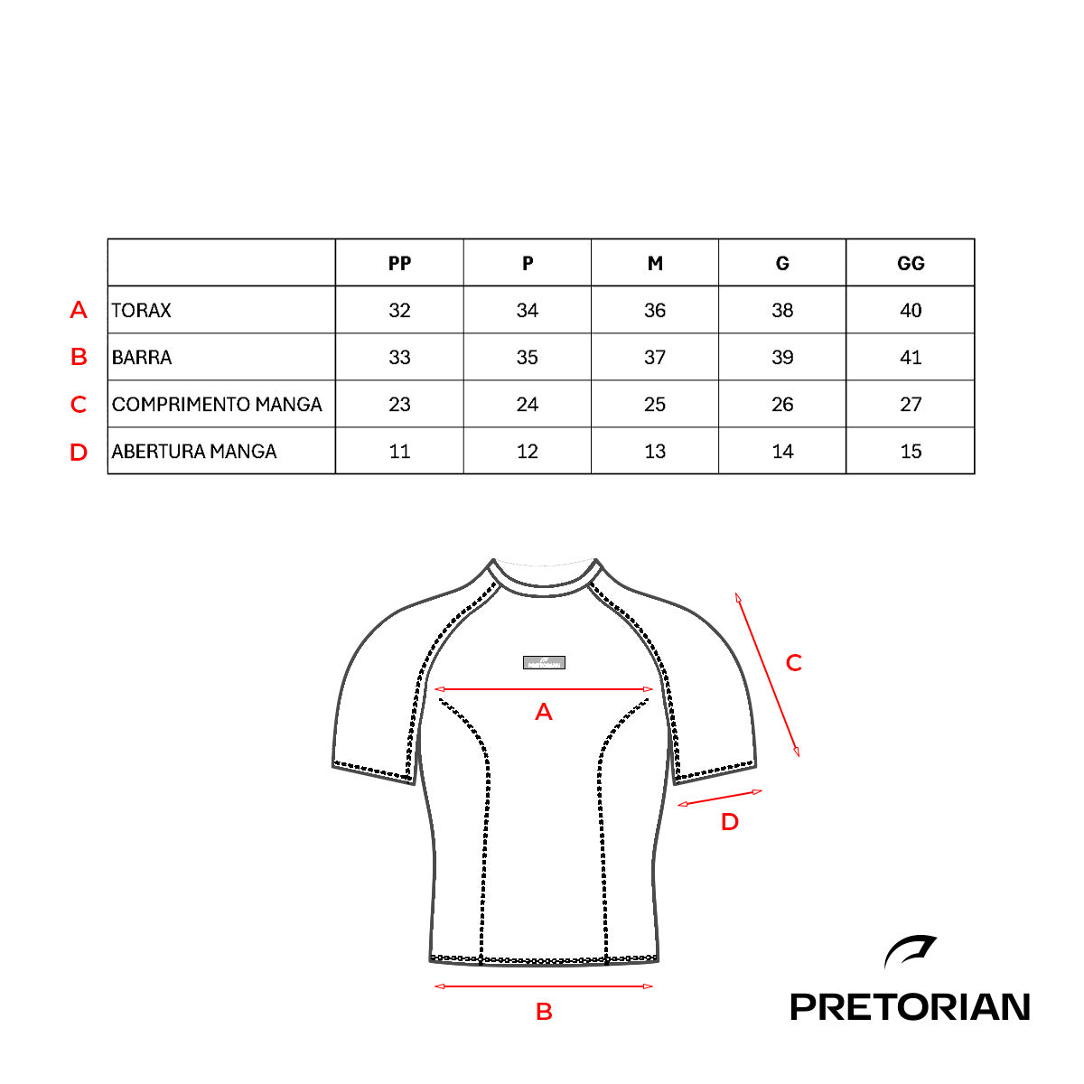 Rashguard compressão manga curta Pretorian