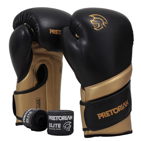 Kit Luva de Boxe e Muay Thai Elite Pretorian